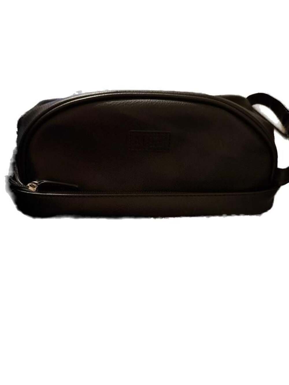 Original Penguin Men's Black Faux Leather Toiletry Kit Dopp Bag